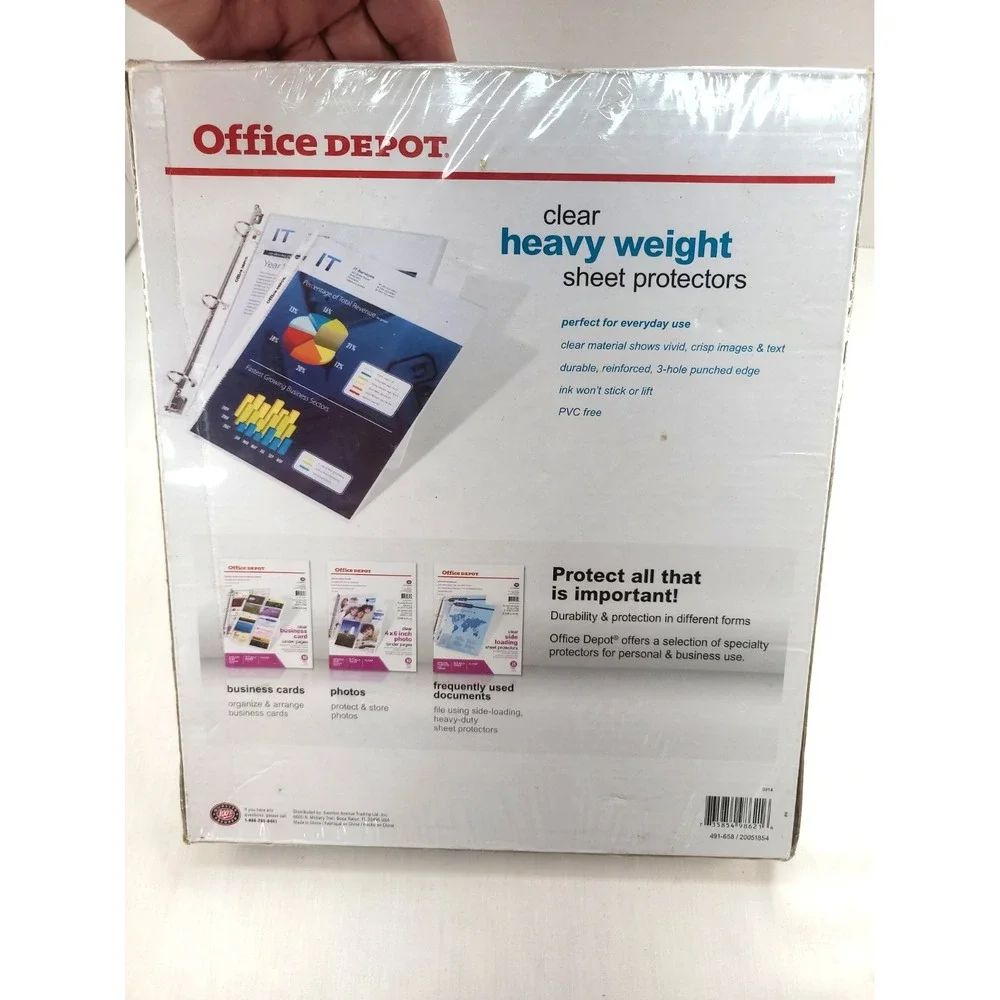 Office Depot Clear Heavy Weight Sheet Protectors 100 count 8 1/2